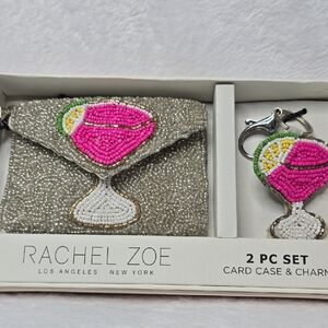 Rachel Zoe Glittering Silver and Pink Card Holder Set